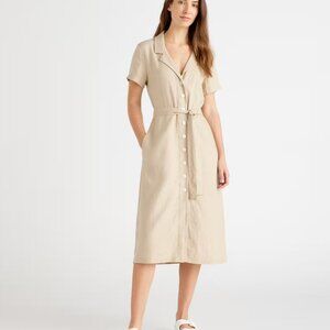 Quince 100% European Linen Button Front Dress